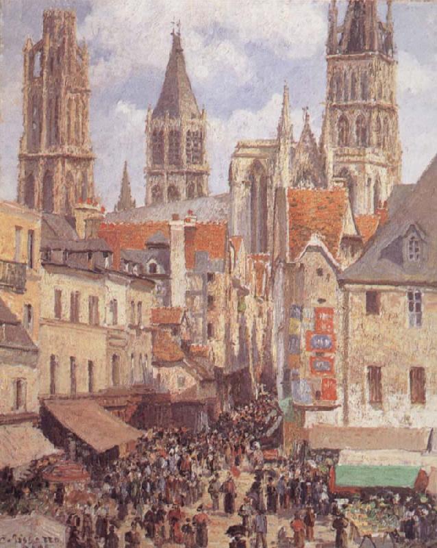 Camille Pissarro Rue de L-Epicerie,Rouen China oil painting art